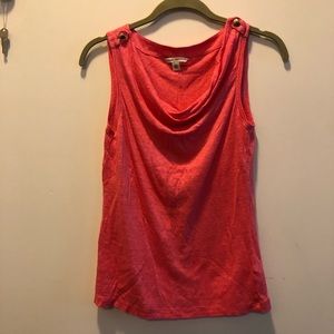 Banana Republic Drap Neck Tank Top XS Coral